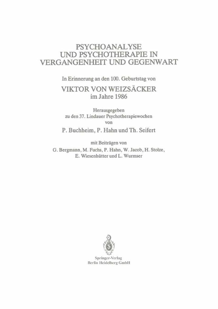 Psychoanalyse und Psychotherapie in der Vergangenheit und Gegenwart
