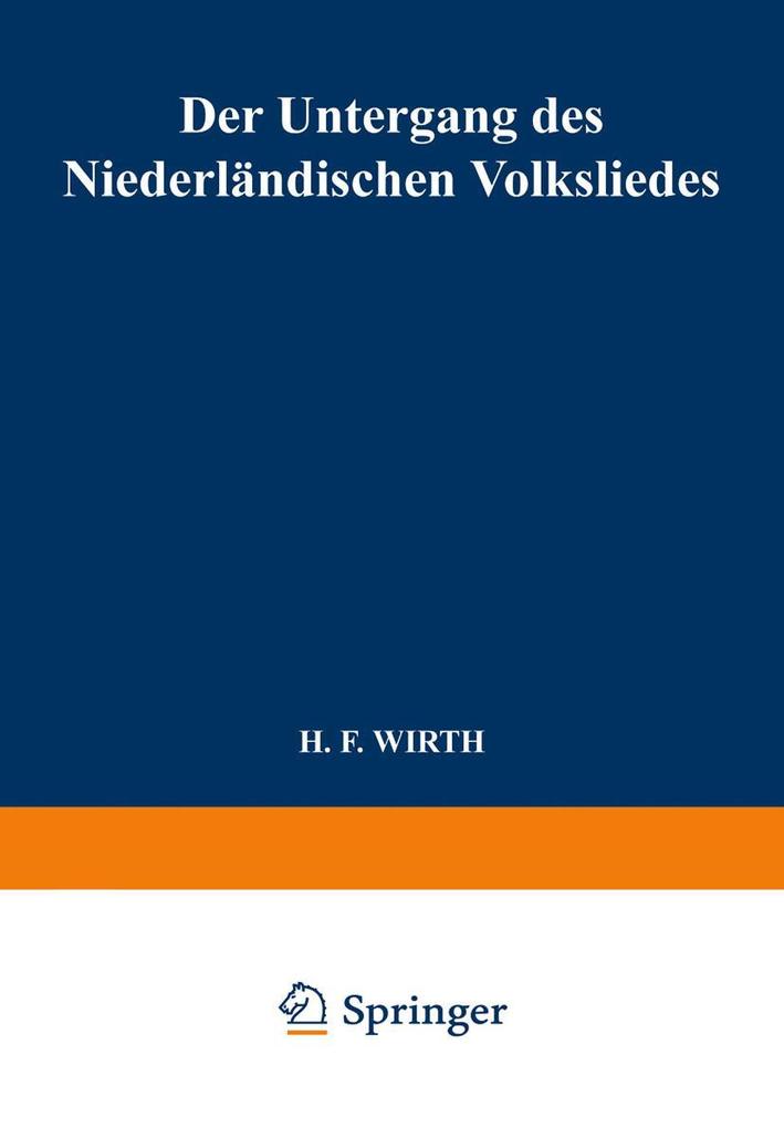 Der Untergang des Niederländischen Volksliedes