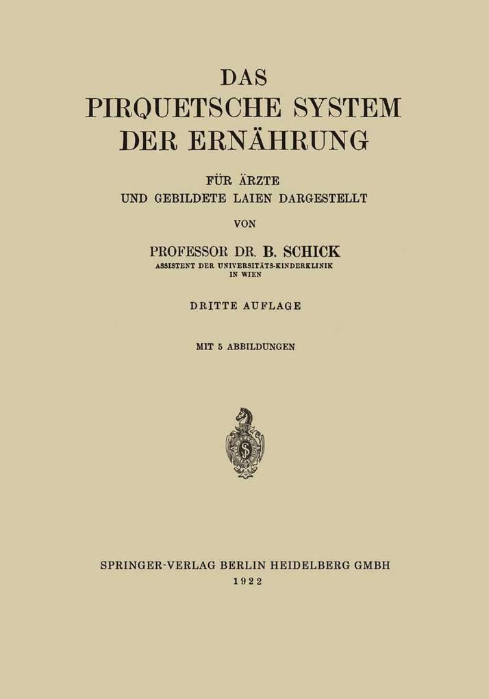 Das Pirquetsche System der Ernährung