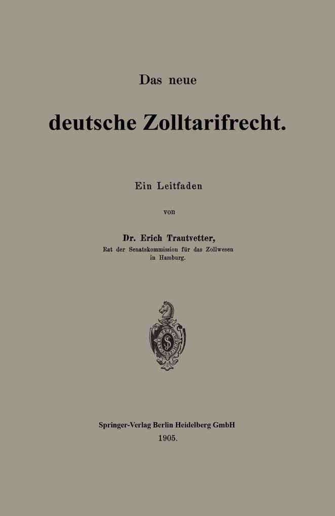 Das neue deutsche Zolltarifrecht
