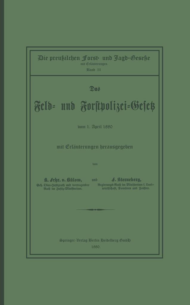 Das Feld- und Forstpolizei-Gesetz