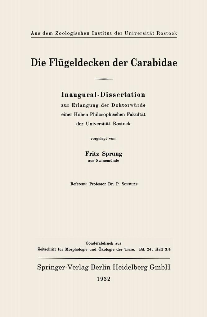 Die Flügeldecken der Carabidae