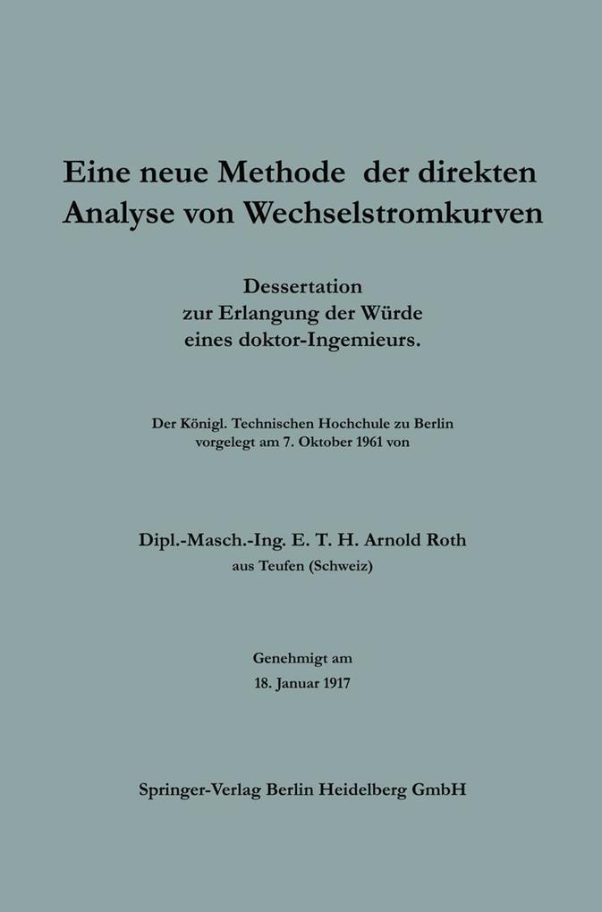 Eine neue Methode der direkten Analyse von Wechselstromkurven