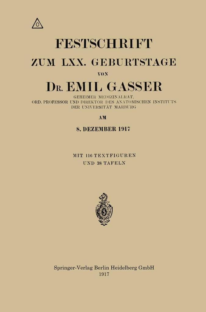 Festschrift Zum LXX. Geburtstage