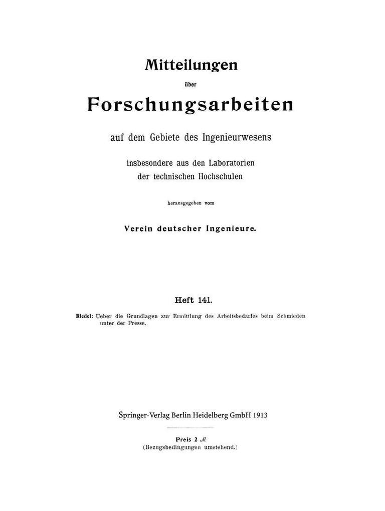 Mitteilungen über Forschungsarbeiten