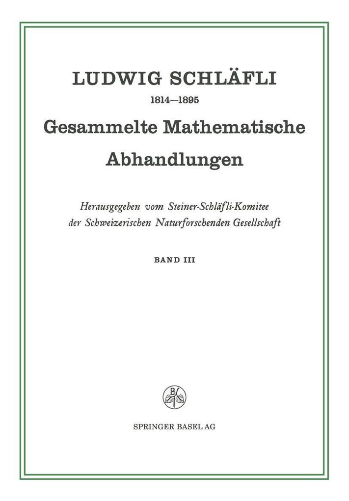 Gesammelte Mathematische Abhandlungen