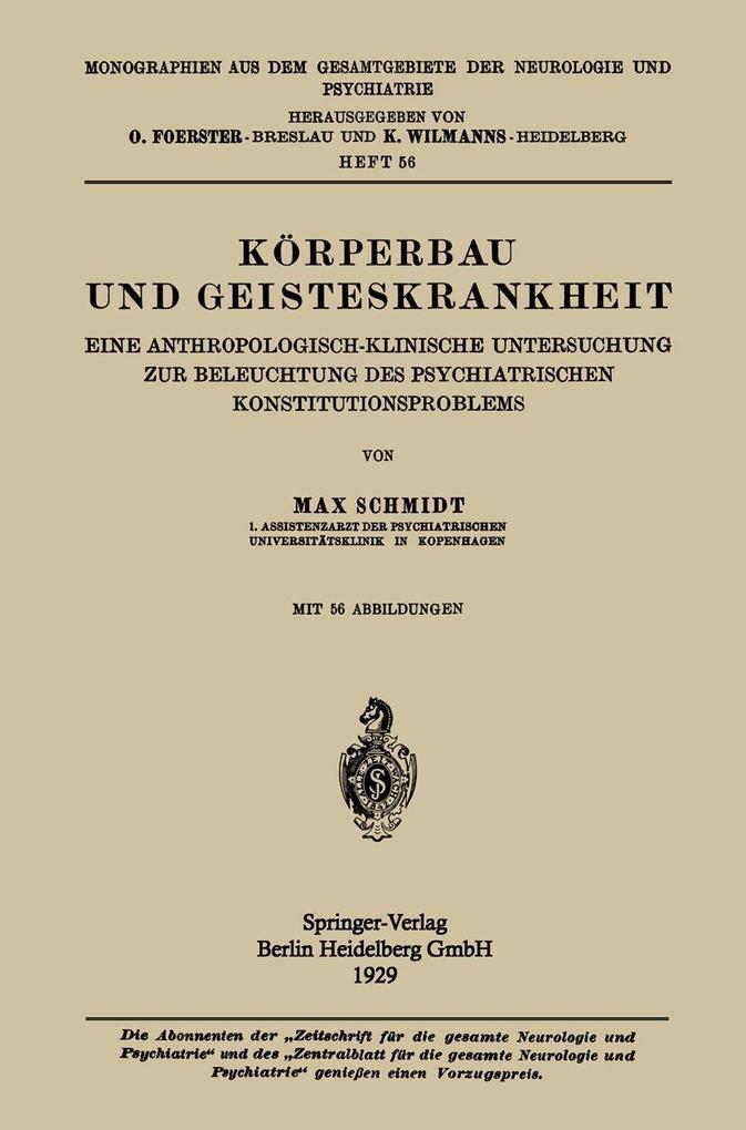 Körperbau und Geisteskrankheit
