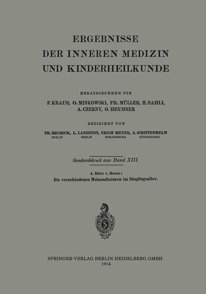 Die verschiedenen Melaenaformen im Säuglingsalter