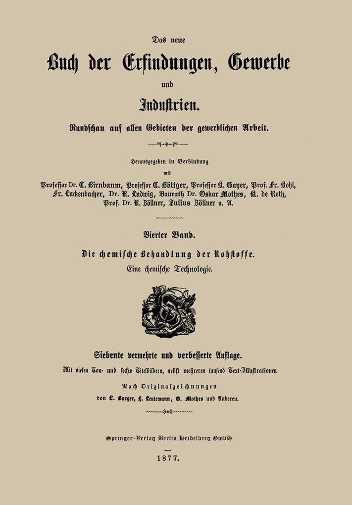 Die chemische Behandlung der Rohstoffe