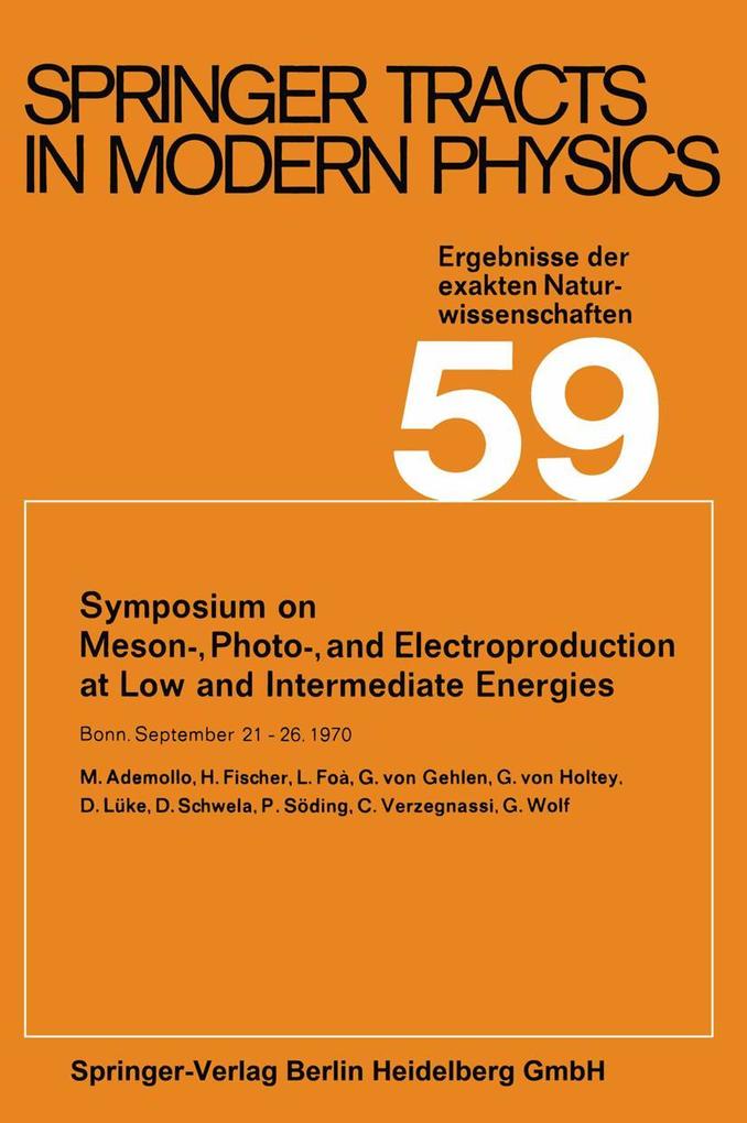 Symposium on Meson- Photo- and Electroproduction at Low and Intermediate Energies