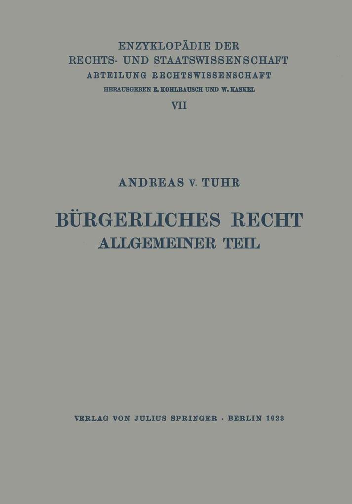 Bürgerliches Recht Allgemeiner Teil