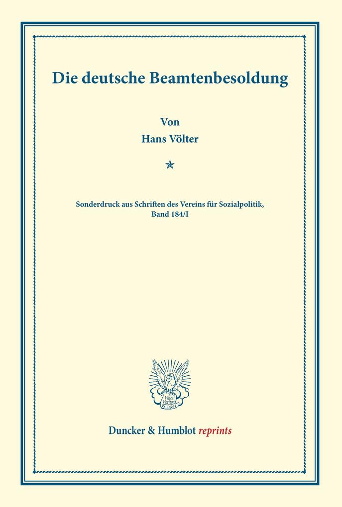 Die deutsche Beamtenbesoldung.