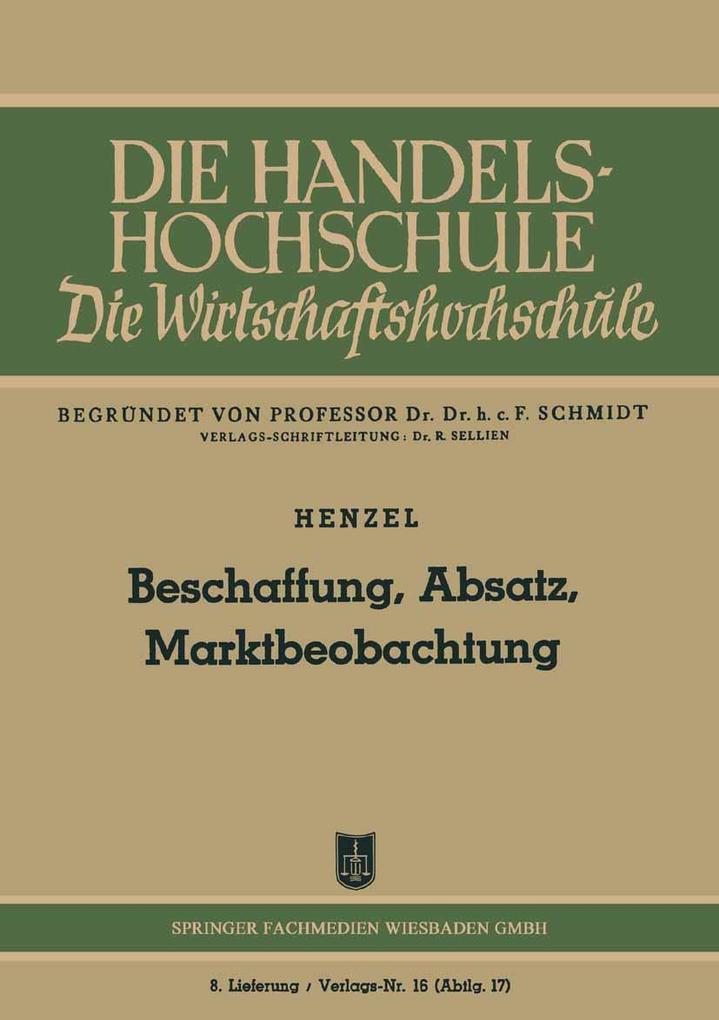 Beschaffung Absatz Marktbeobachtung