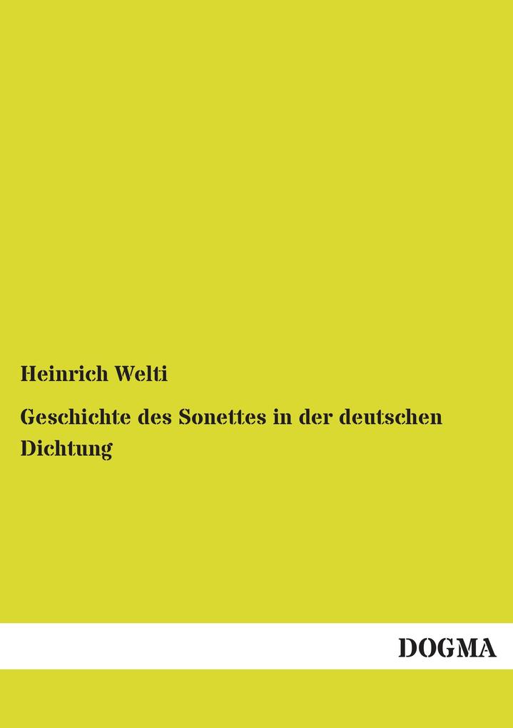 Geschichte des Sonettes in der deutschen Dichtung