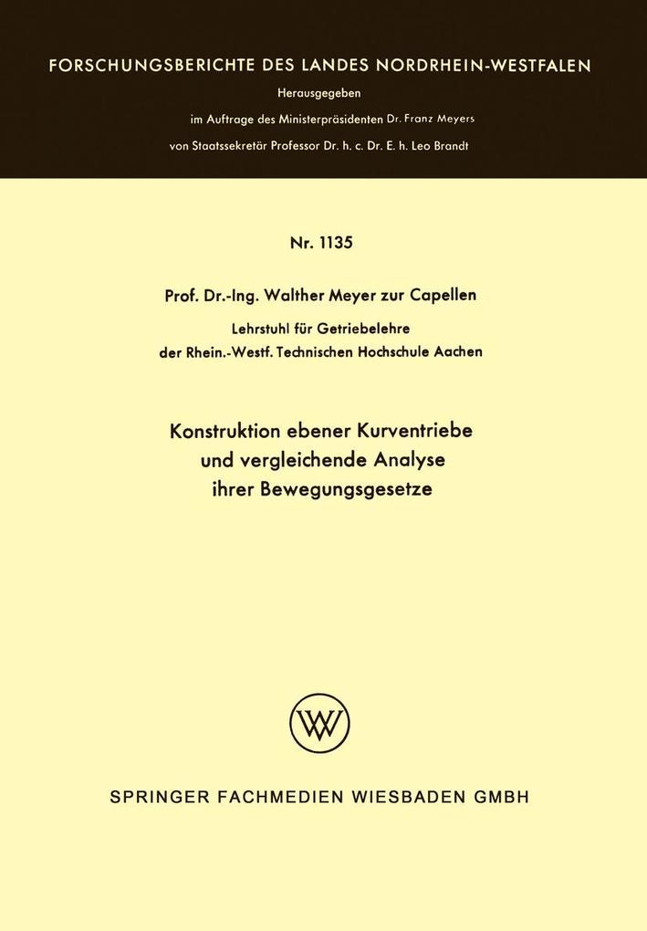 Konstruktion ebener Kurventriebe und vergleichende Analyse ihrer Bewegungsgesetze