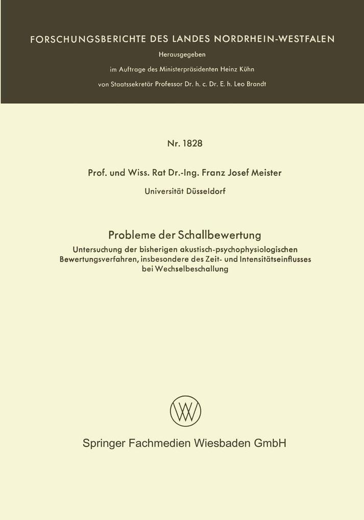 Probleme der Schallbewertung