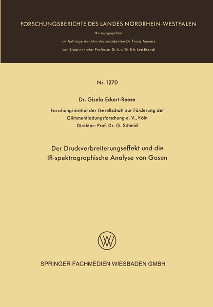 Der Druckverbreiterungseffekt und die IR-spektrographische Analyse von Gasen