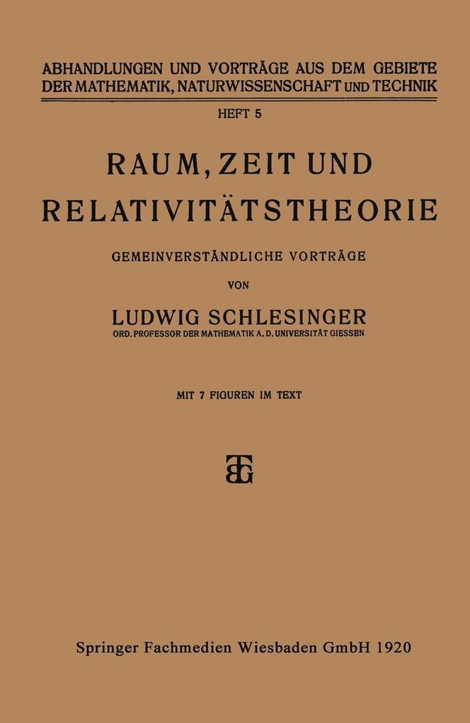 Raum Zeit und Relativitätstheorie