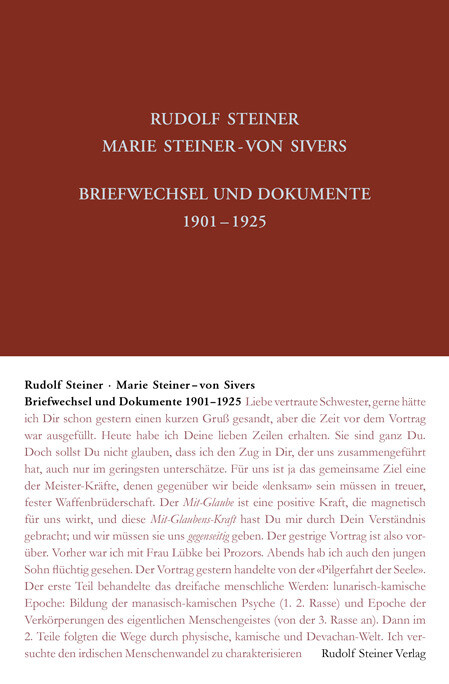 Rudolf Steiner - Marie Steiner-von Sivers Briefwechsel und Dokumente 1901-1925 - Marie Steiner-von Sievers/ Rudolf Steiner/ Marie Steiner-von Sivers