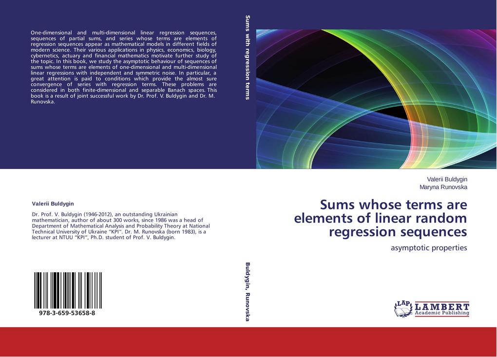 Sums whose terms are elements of linear random regression sequences