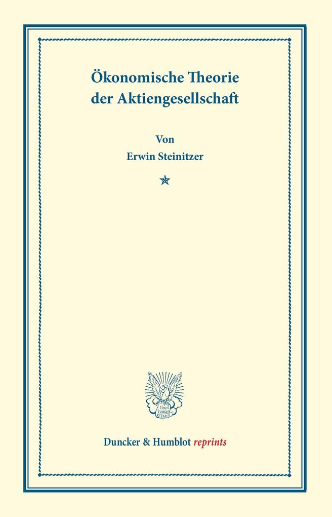 Ökonomische Theorie der Aktiengesellschaft