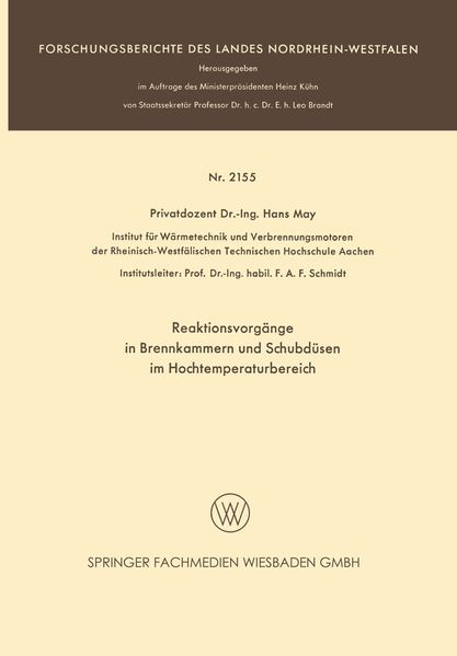 Reaktionsvorgänge in Brennkammern und Schubdüsen im Hochtemperaturbereich
