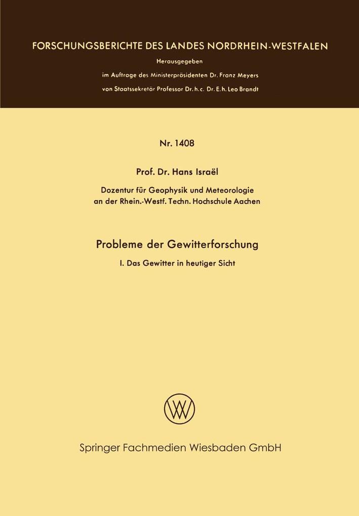 Probleme der Gewitterforschung