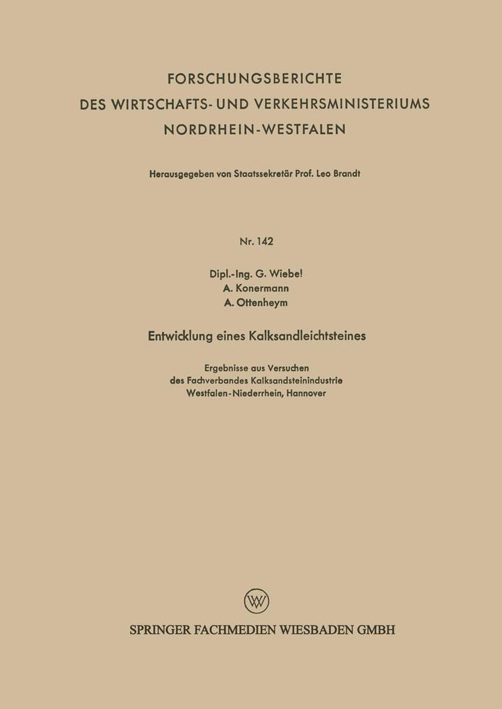 Entwicklung eines Kalksandleichtsteines
