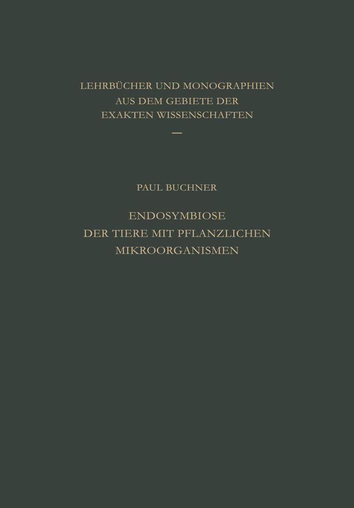 Endosymbiose der Tiere mit Pflanzlichen Mikroorganismen