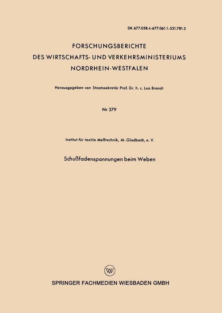 Schußfadenspannungen beim Weben