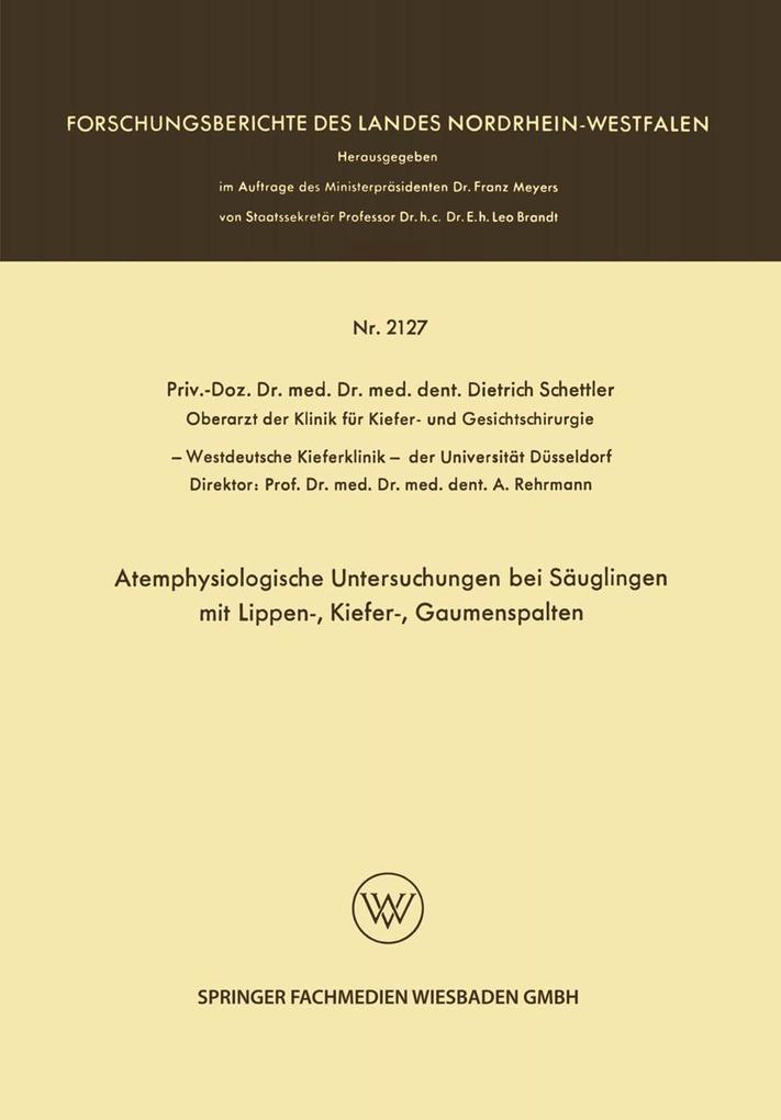 Atemphysiologische Untersuchungen bei Säuglingen mit Lippen- Kiefer- Gaumenspalten