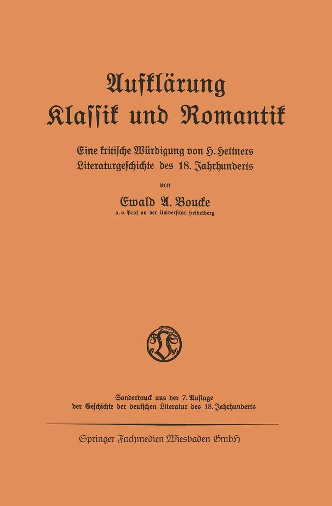 Aufklärung Klassik und Romantik