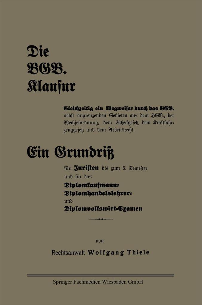 Die BGB. Klausur