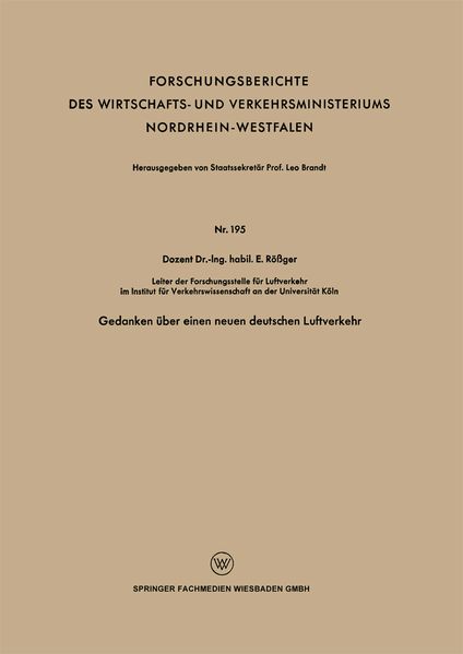 Gedanken über einen neuen deutschen Luftverkehr