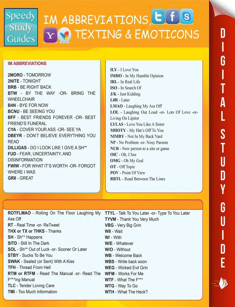 Instant Messaging Abbreviations Texting and Emoticons