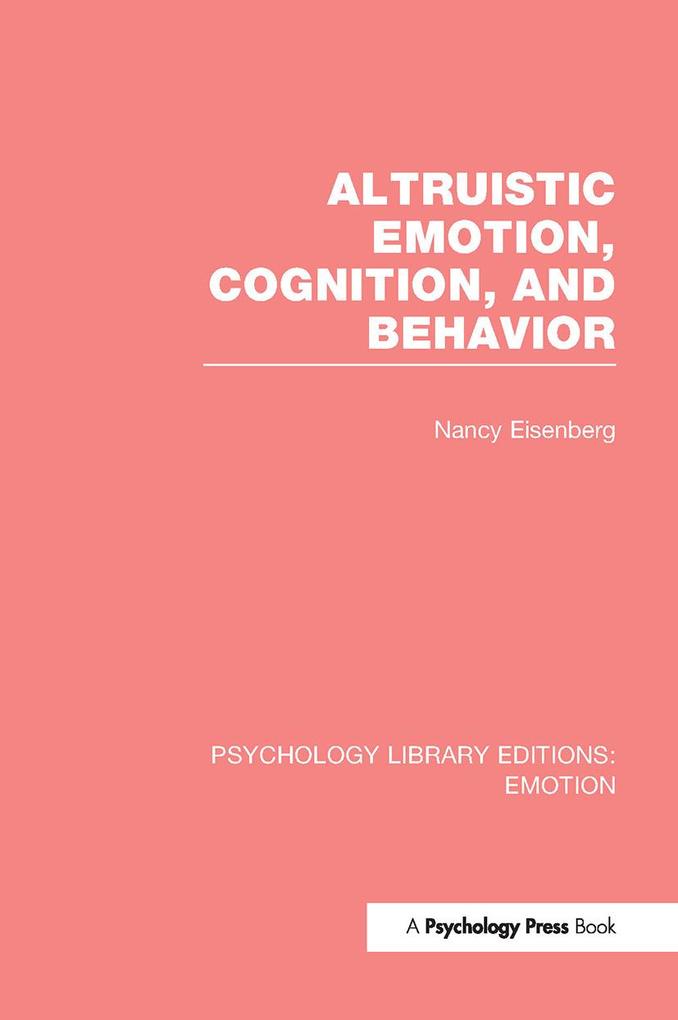 Altruistic Emotion Cognition and Behavior (Ple: Emotion)