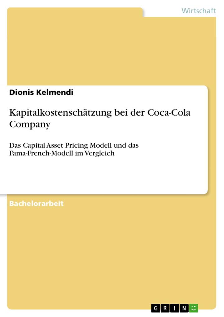 Kapitalkostenschätzung bei der Coca-Cola Company