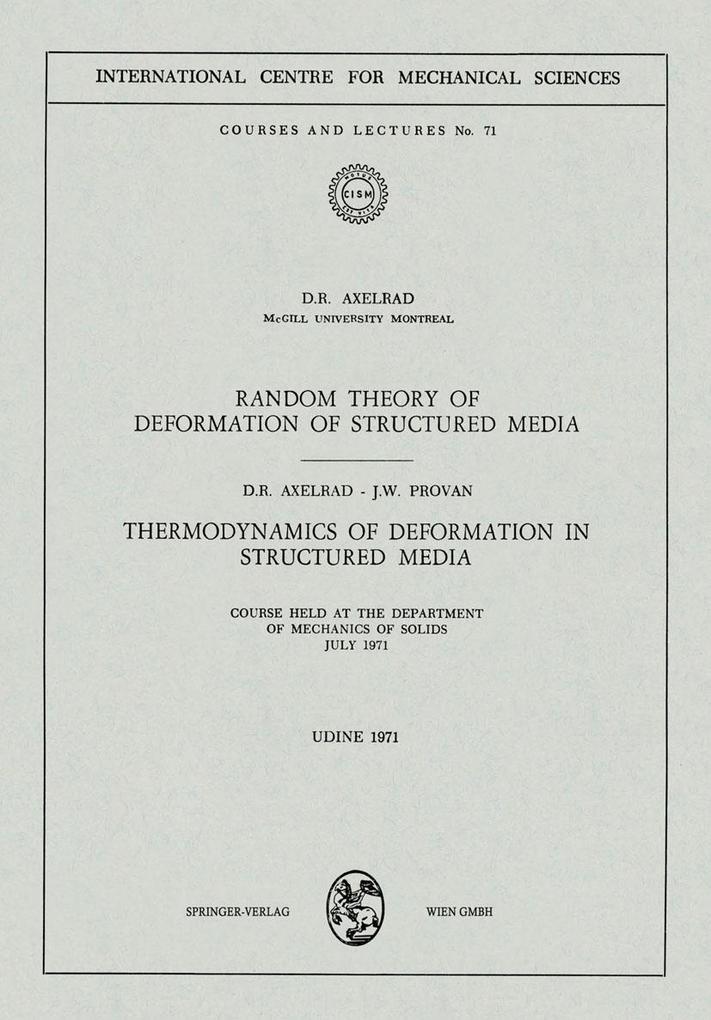 Random Theory of Deformation of Structured Media. Thermodynamics of Deformation in Structured Media