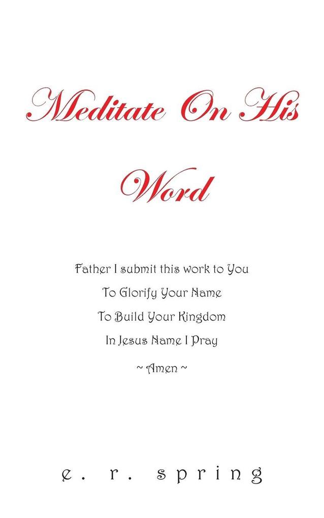 Meditate On His Word