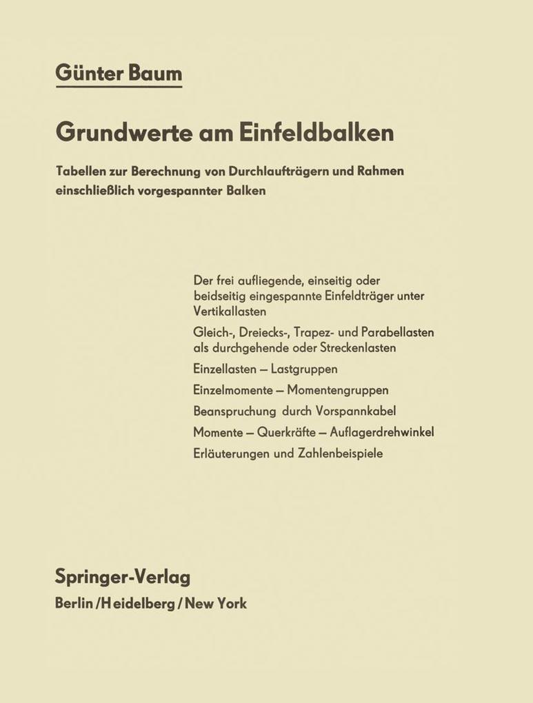 Grundwerte am Einfeldbalken