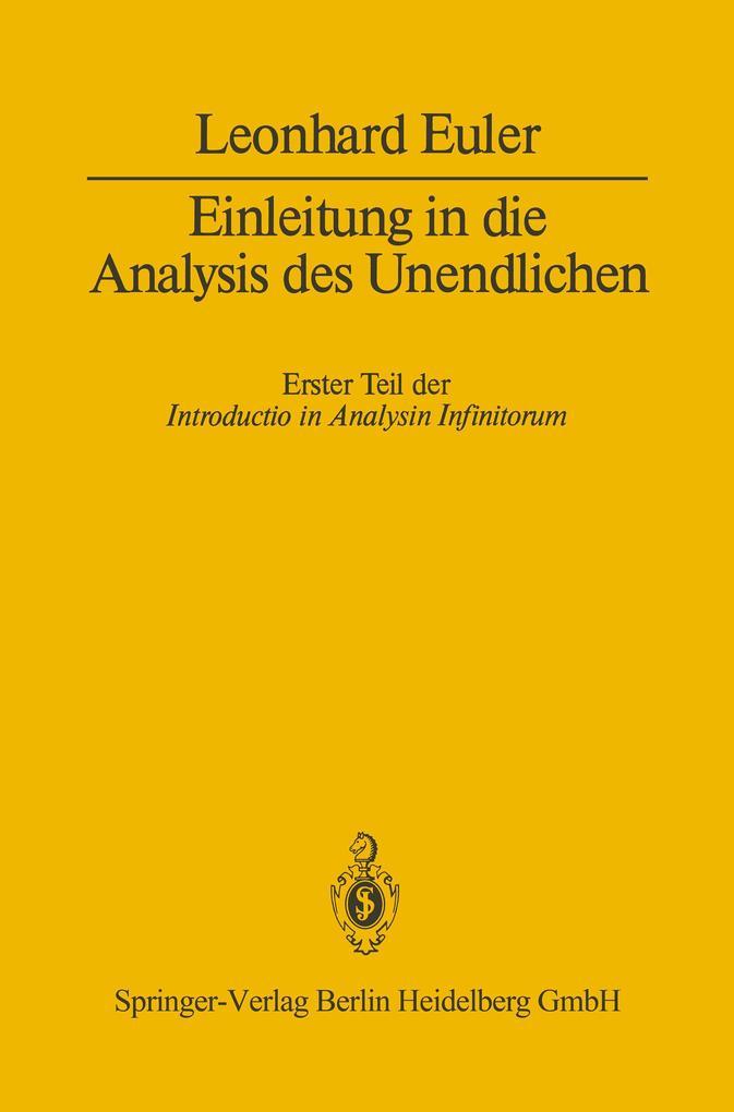 Einleitung in die Analysis des Unendlichen