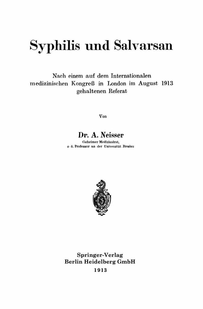 Syphilis und Salvarsan