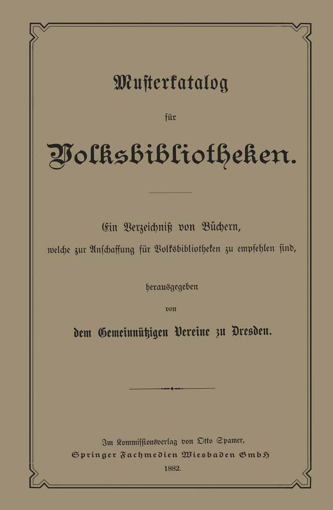 Musterkatalog für Volksbibliotheken