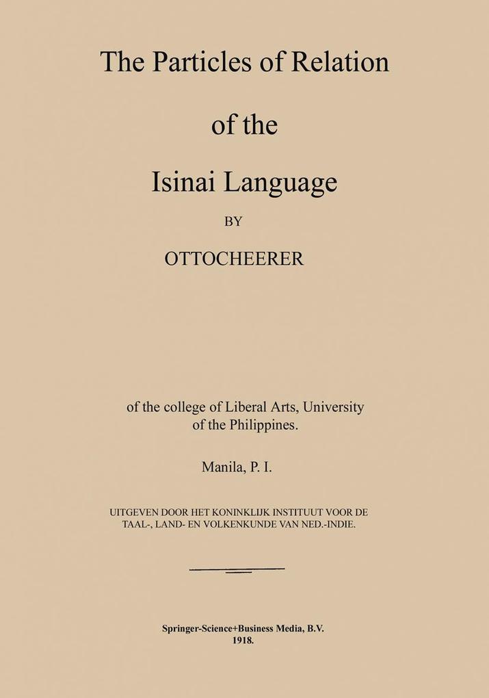 The Particles of Relation of the Isinai Language
