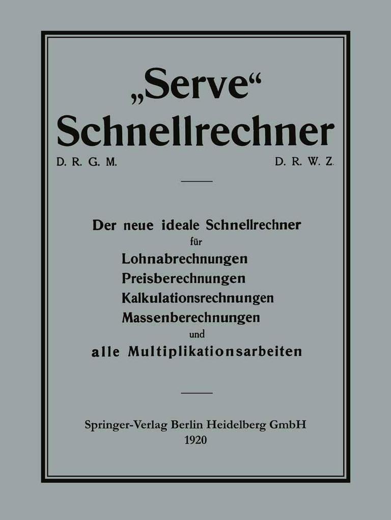 'Serve' Schnellrechner