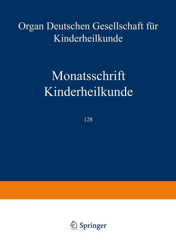 Monatsschrift Kinderheilkunde