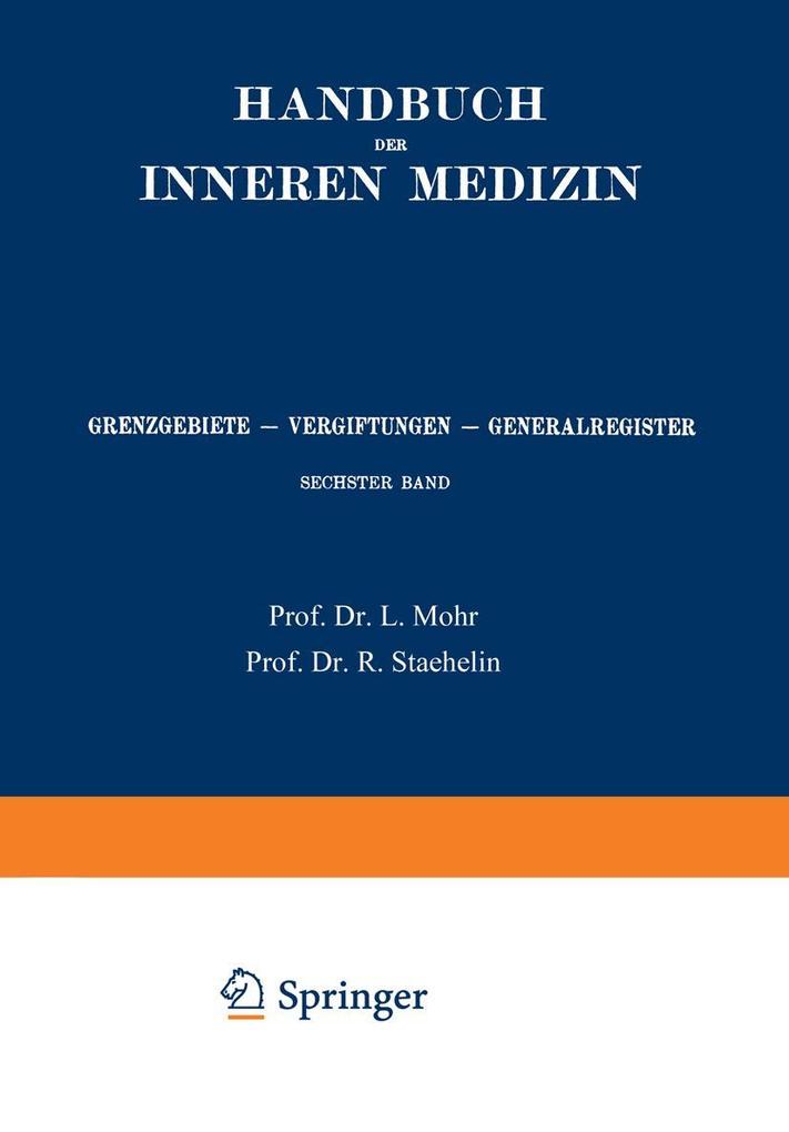 Grenzgebiete Vergiftungen Generalregister