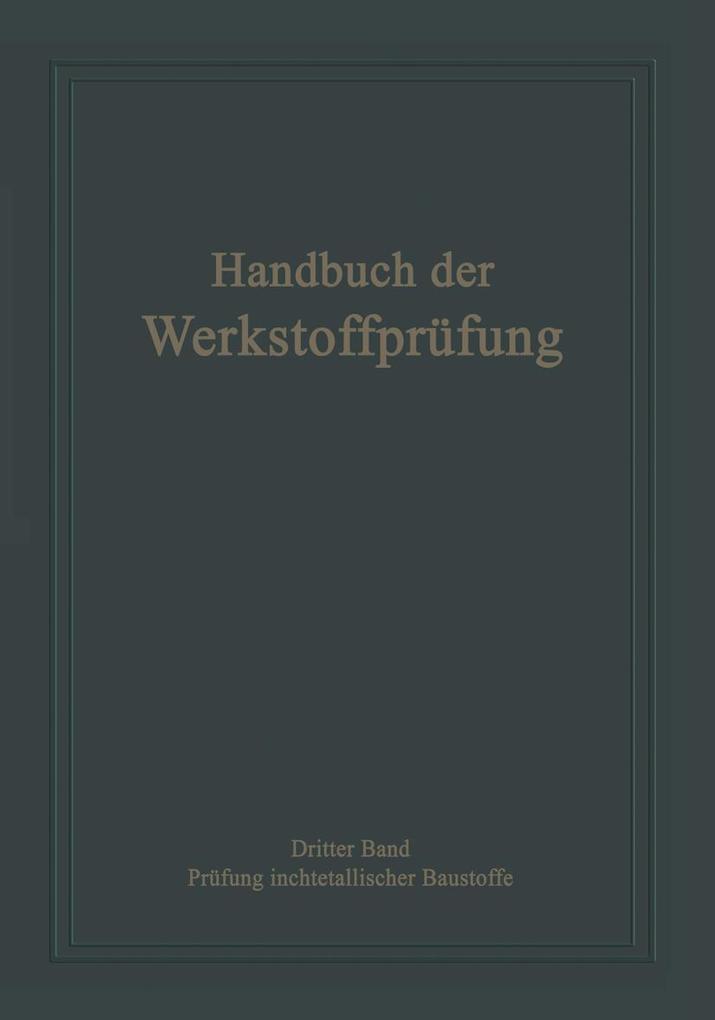 Die Prüfung nichtmetallischer Baustoffe