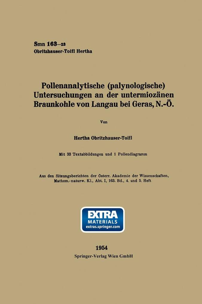 Pollenanalytische (palynologische) Untersuchungen an der untermiozänen Braunkohle von Landau bei Geras N.-Ö