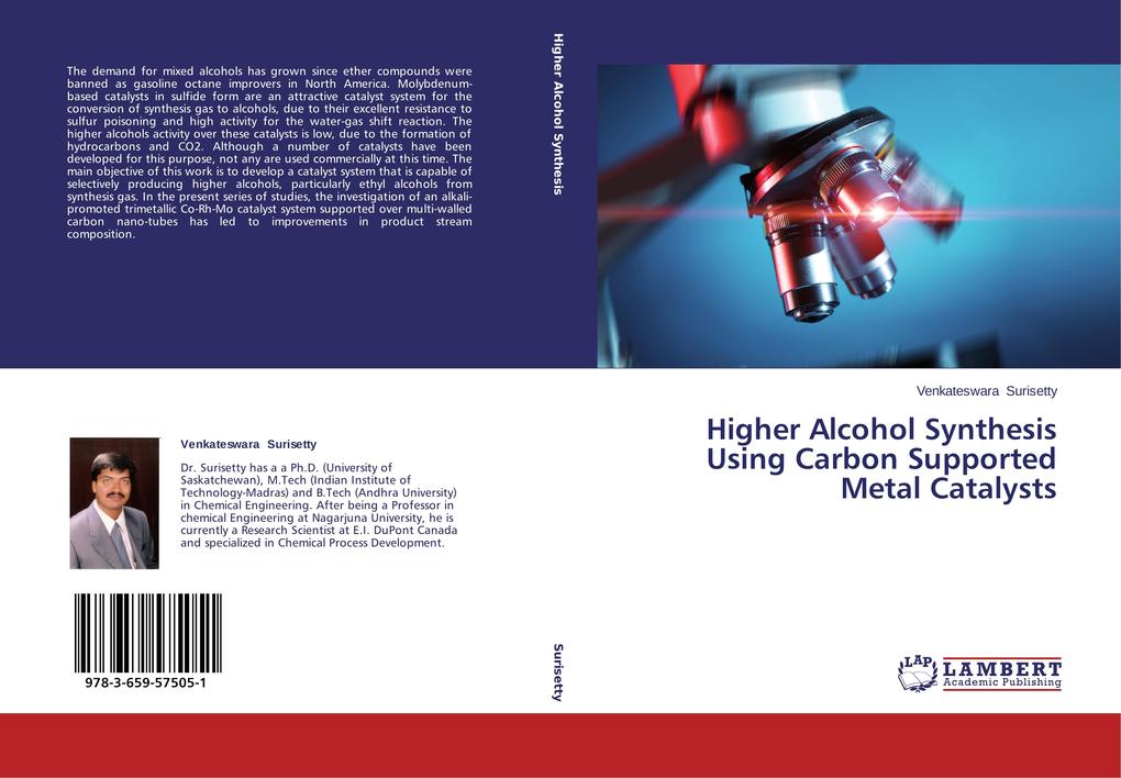 Higher Alcohol Synthesis Using Carbon Supported Metal Catalysts - Venkateswara Surisetty